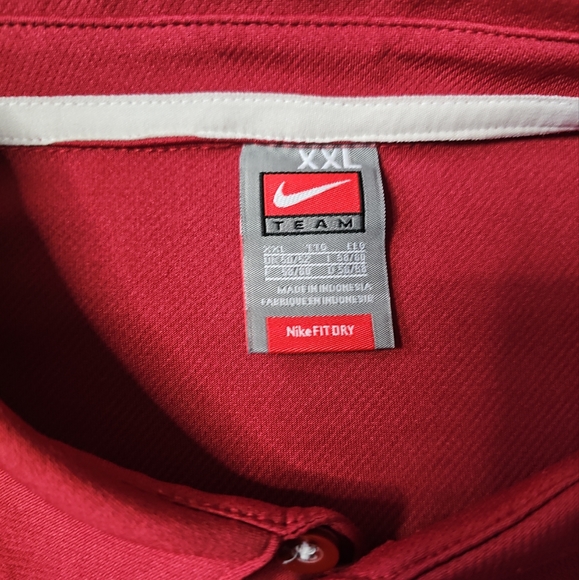 Stanford Cardinal Polo Shirt Red Nike Team Dri Fit White Swoosh Golf Men 2XL XXL - Picture 3 of 10